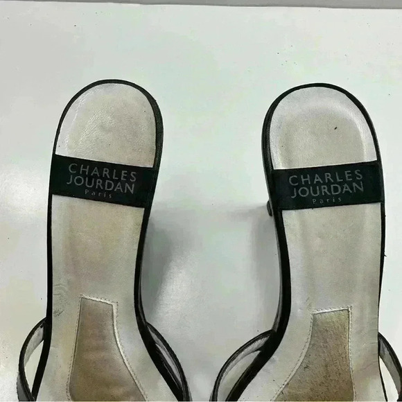 Charles Jourdan Paris Women’s Sandals Shoes Patent Heels Black Size 6 - Picture 6 of 9